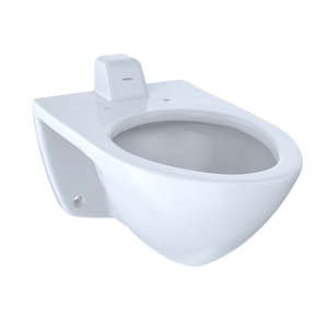 Commercial Elongated Wall Mount Toilet Bowl in Cotton White - Back Spud