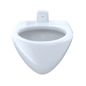 Commercial Elongated Wall Mount Toilet Bowl in Cotton White - Back Spud