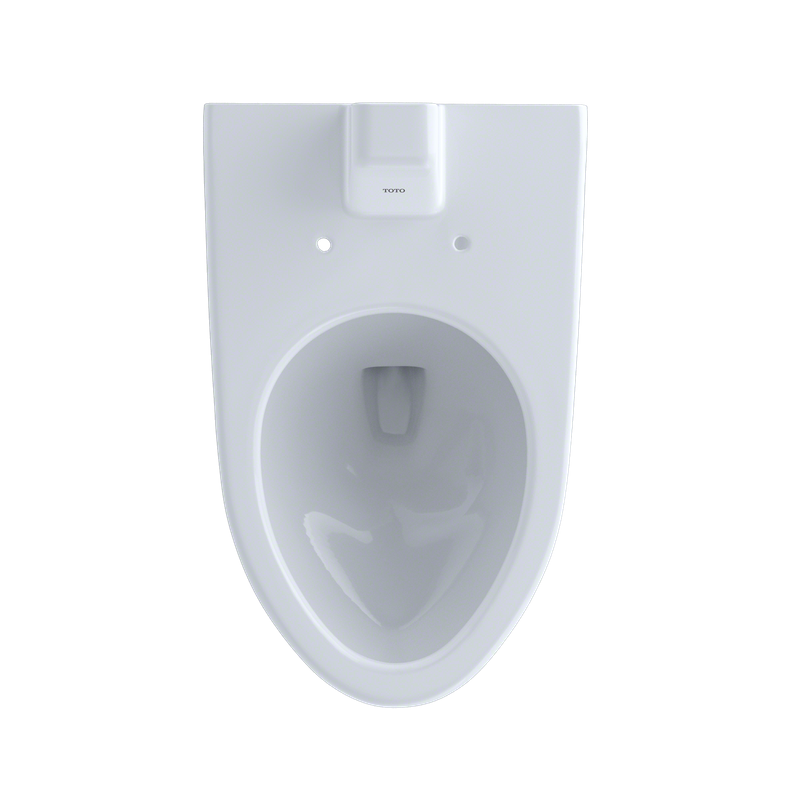 Commercial Elongated Wall Mount Toilet Bowl in Cotton White - Back Spud