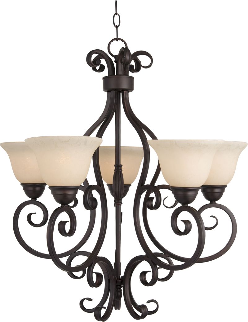 Manor 25.5' 5 Light Single-Tier Chandelier in Oil Rubbed Bronze