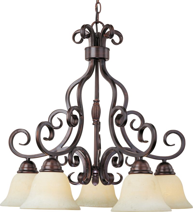 Manor 25.5' 5 Light Down Light Chandelier in Oil Rubbed Bronze