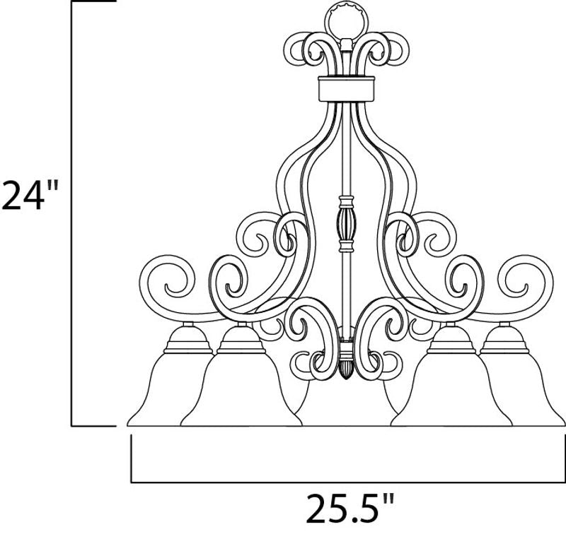Manor 25.5' 5 Light Down Light Chandelier in Oil Rubbed Bronze