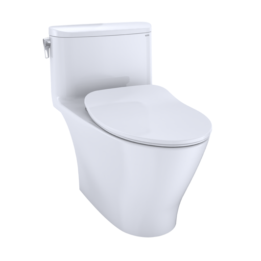 Nexus Elongated 1.28 gpf One-Piece Toilet with Slim Seat in Cotton White