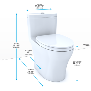 Aquia IV Elongated 1.28 gpf & 0.8 gpf One-Piece Toilet in Cotton White