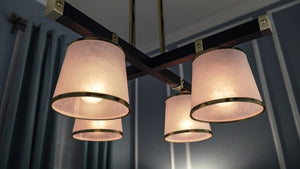 Maritime 29.25' 4 Light Single-Tier Chandelier in Antique Pecan and Satin Brass