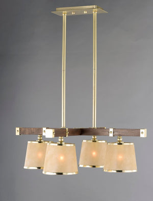 Maritime 29.25' 4 Light Single-Tier Chandelier in Antique Pecan and Satin Brass