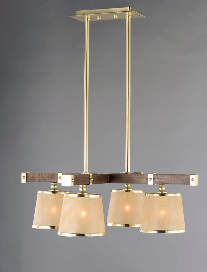 Maritime 29.25' 4 Light Single-Tier Chandelier in Antique Pecan and Satin Brass
