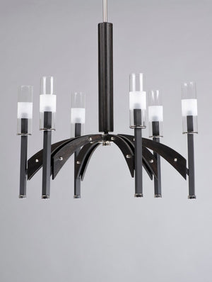 Merge 29' 6 Light Single-Tier Chandelier in Black and Wenge