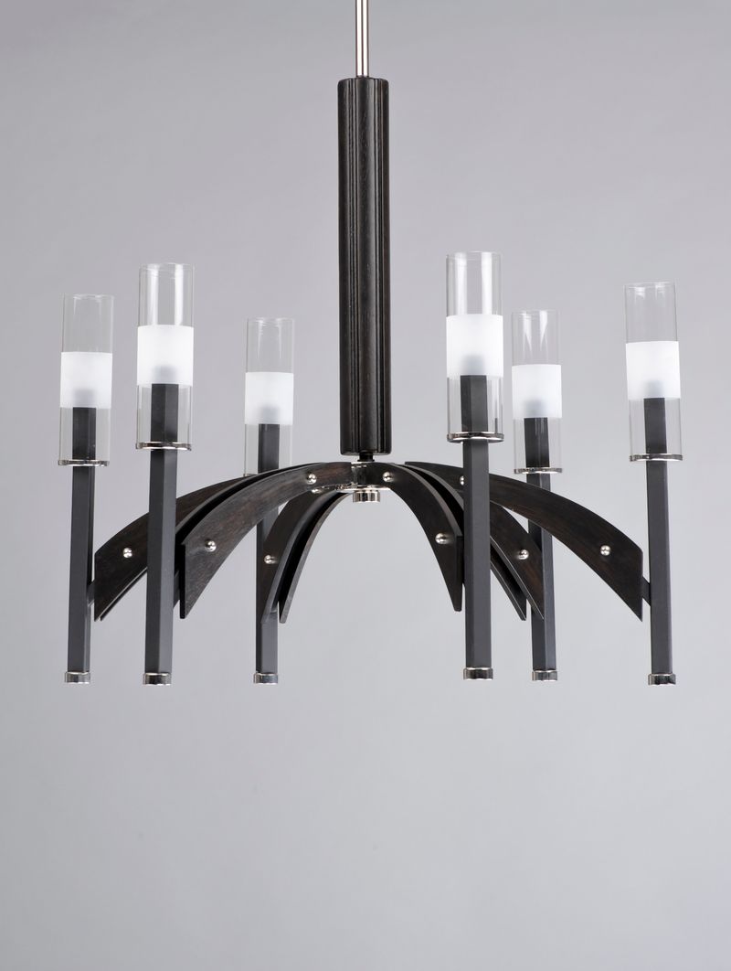 Merge 29' 6 Light Single-Tier Chandelier in Black and Wenge