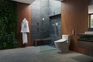 Legato Elongated One-Piece Toilet with Washlet+ S500e Auto Flush in Cotton White