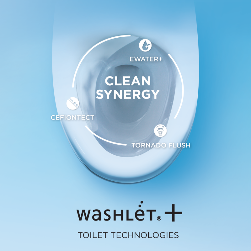 Legato Elongated One-Piece Toilet with Washlet+ S500e Auto Flush in Cotton White