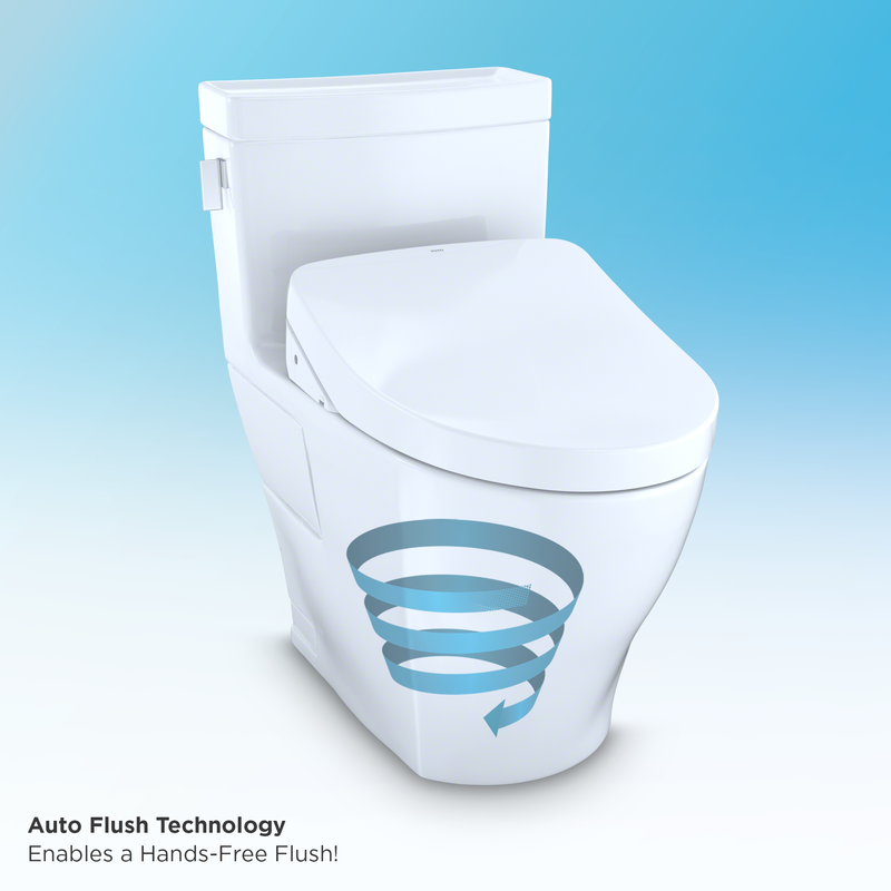 Legato Elongated One-Piece Toilet with Washlet+ S500e Auto Flush in Cotton White