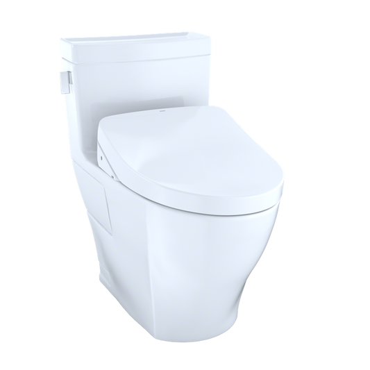 Legato Elongated One-Piece Toilet with Washlet+ S550e Auto Flush in Cotton White