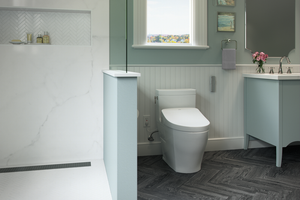 Aimes Elongated One-Piece Toilet with Washlet+ S500e in Cotton White