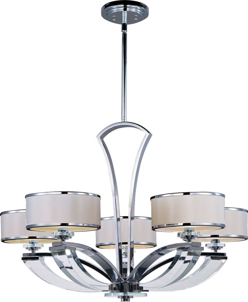 Metro 34' 5 Light Single-Tier Chandelier in Polished Chrome