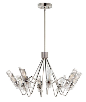 Milano 37.75' 8 Light Single-Tier Chandelier in Polished Nickel