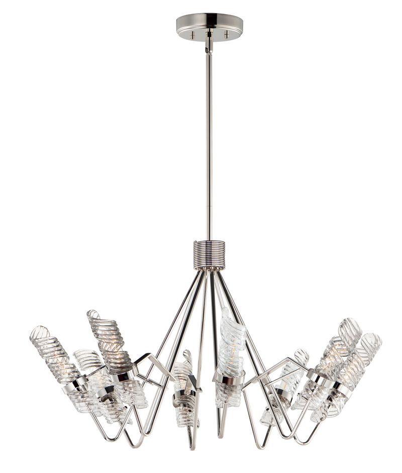 Milano 37.75' 8 Light Single-Tier Chandelier in Polished Nickel