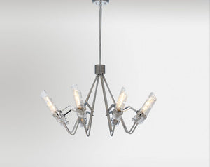 Milano 37.75' 8 Light Single-Tier Chandelier in Polished Nickel
