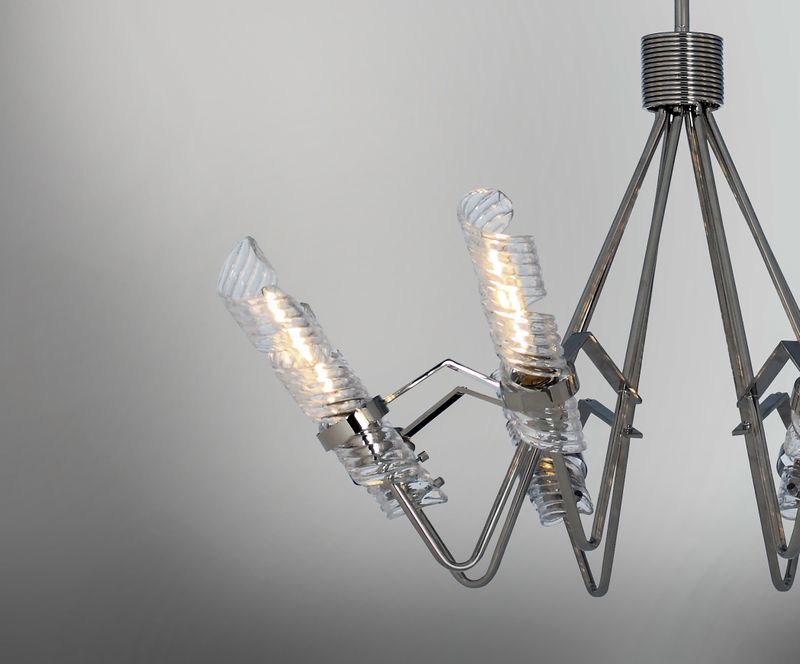 Milano 37.75' 8 Light Single-Tier Chandelier in Polished Nickel