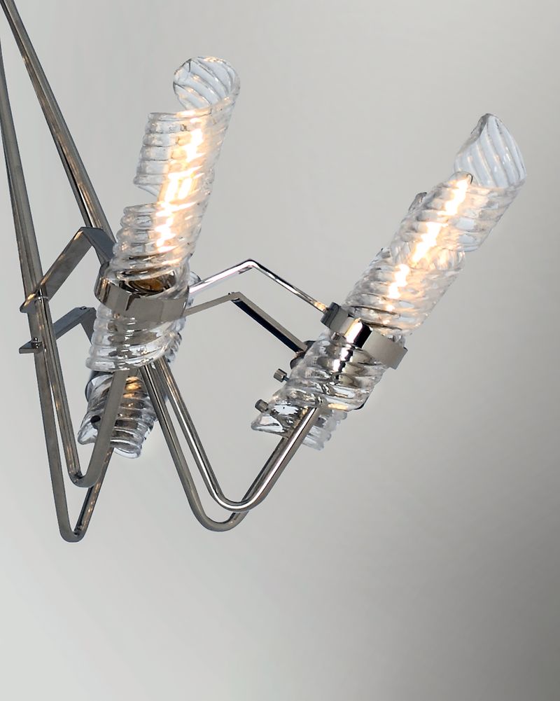 Milano 37.75' 8 Light Single-Tier Chandelier in Polished Nickel