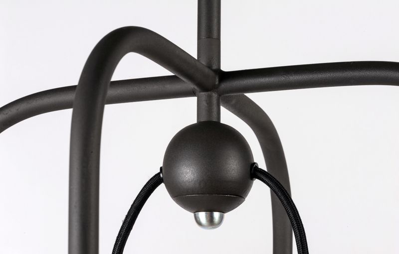Mingle 21' 4 Light Chandelier in Black and Satin Nickel
