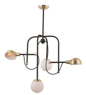 Mingle 21' 4 Light Chandelier in Bronze and Satin Brass