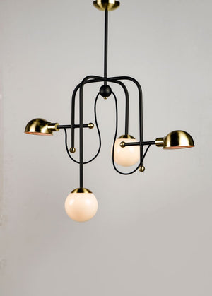 Mingle 21' 4 Light Chandelier in Bronze and Satin Brass