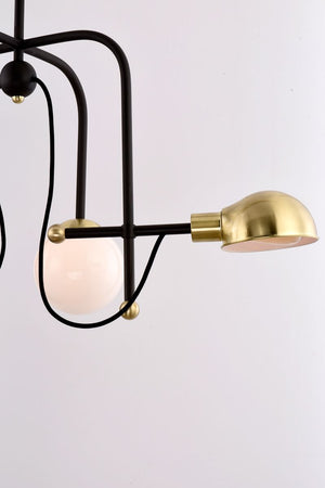 Mingle 21' 4 Light Chandelier in Bronze and Satin Brass