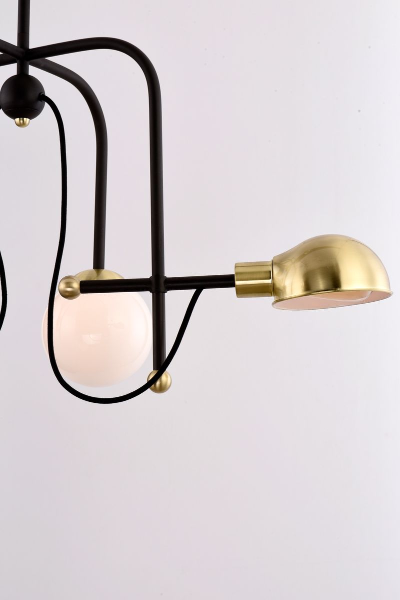 Mingle 21' 4 Light Chandelier in Bronze and Satin Brass