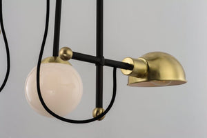 Mingle 21' 4 Light Chandelier in Bronze and Satin Brass