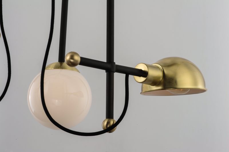 Mingle 21' 4 Light Chandelier in Bronze and Satin Brass