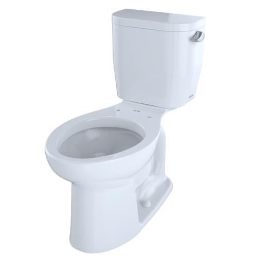 Entrada Elongated 1.28 gpf Right Hand Lever Two-Piece Toilet in Cotton White