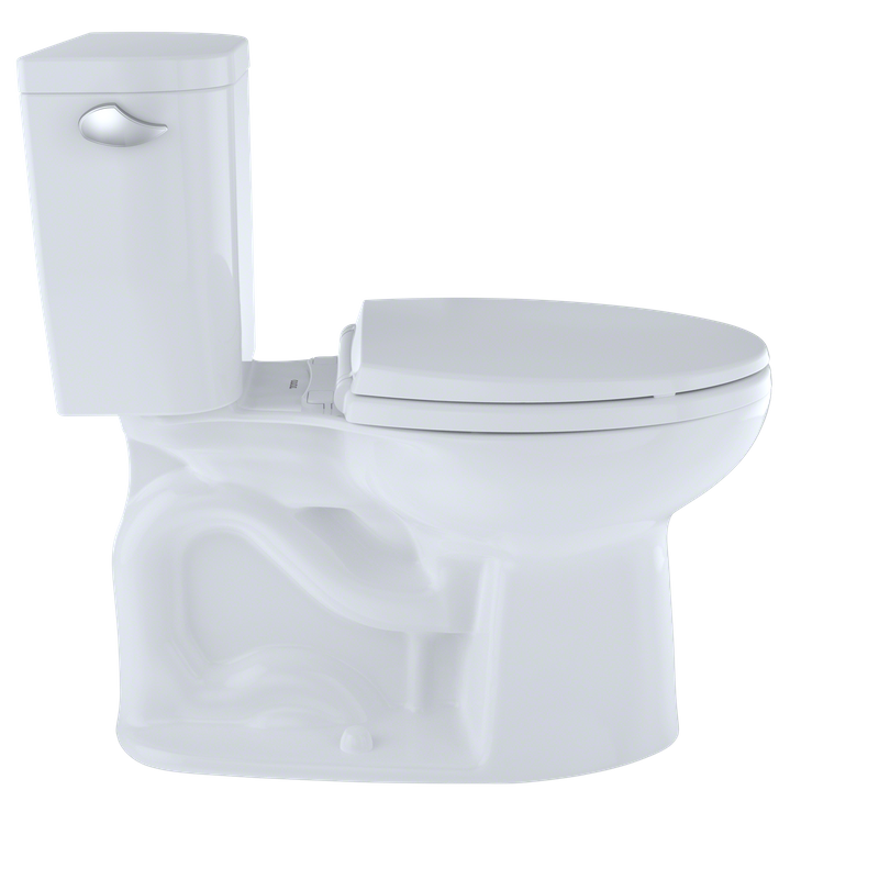 Entrada Elongated 1.28 gpf Right Hand Lever Two-Piece Toilet in Cotton White