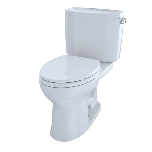 Drake II Elongated 1.28 gpf Right Hand Lever Two-Piece Toilet in Cotton White