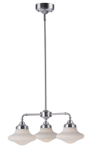 New School 21.5' 3 Light Mini-Chandelier in Satin Nickel