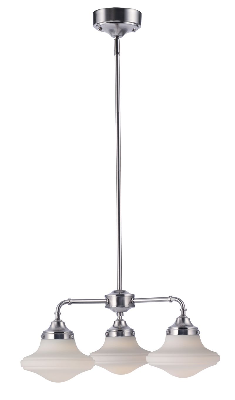 New School 21.5' 3 Light Mini-Chandelier in Satin Nickel