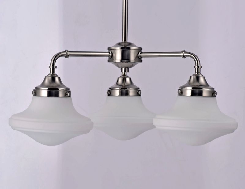 New School 21.5' 3 Light Mini-Chandelier in Satin Nickel
