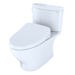 Nexus Elongated 1 gpf Two-Piece Toilet with Washlet+ S500e in Cotton White