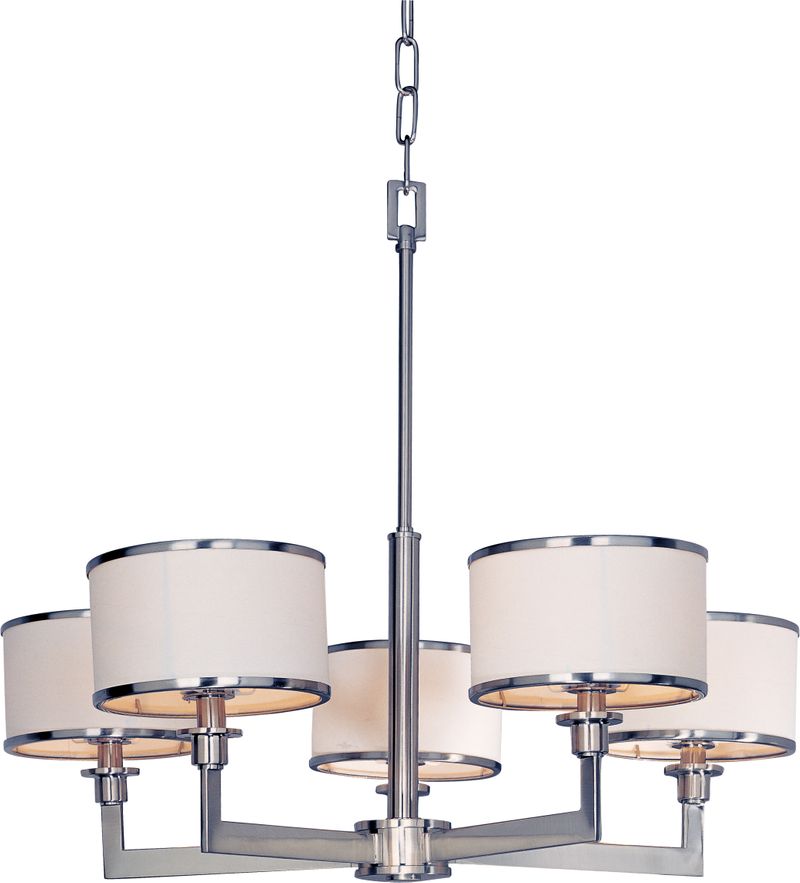Nexus 27.75' 5 Light Single-Tier Chandelier in Satin Nickel