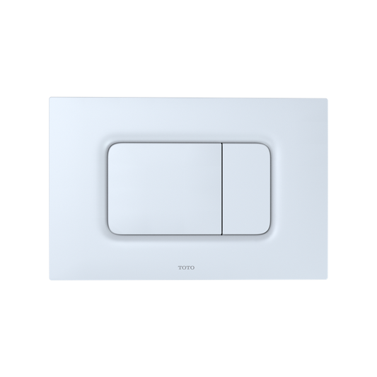 Rectangular Dual-Flush Push Button Plate in White Matte