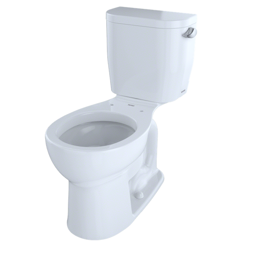 Entrada Round 1.28 gpf Right Hand Flush Lever Two-Piece Toilet in Cotton White