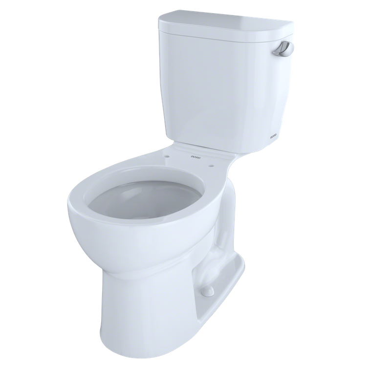 Entrada Round 1.28 gpf Right Hand Flush Lever Two-Piece Toilet in Cotton White