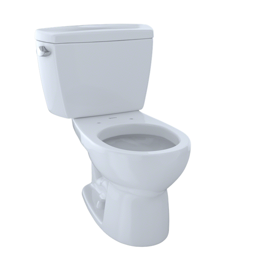 Eco Drake Round 1.28 gpf Two-Piece Toilet in Cotton White