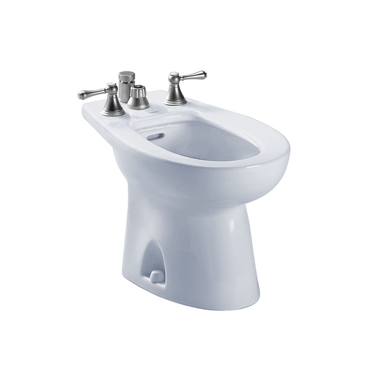 Piedmont Deck-Mount Flushing Rim Vertical-Spray Bidet in Cotton White