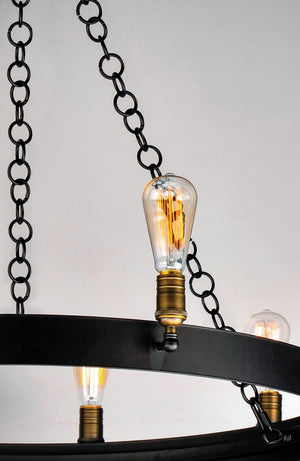 Noble 37.5' 16 Light Multi-Tier Chandelier in Black and Natural Aged Brass