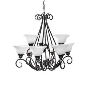 Pacific 30.5' 9 Light Multi-Tier Chandelier in Kentucky Bronze