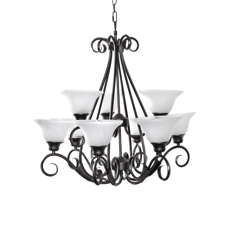 Pacific 30.5' 9 Light Multi-Tier Chandelier in Kentucky Bronze