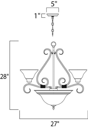 Pacific 27' 7 Light Multi-Tier Chandelier in Kentucky Bronze