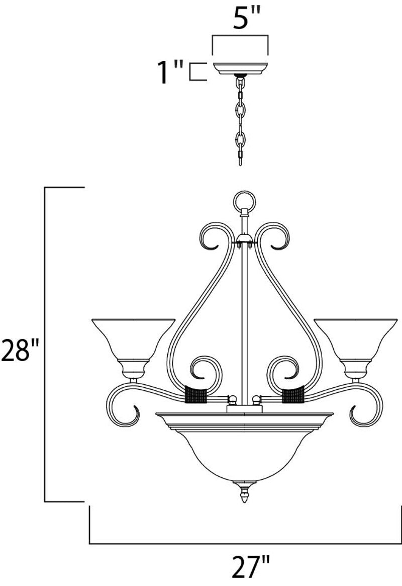 Pacific 27' 7 Light Multi-Tier Chandelier in Kentucky Bronze