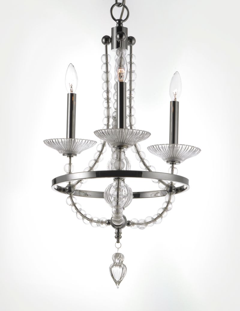 Paris 12.5' 3 Light Single-Tier Chandelier in Polished Nickel
